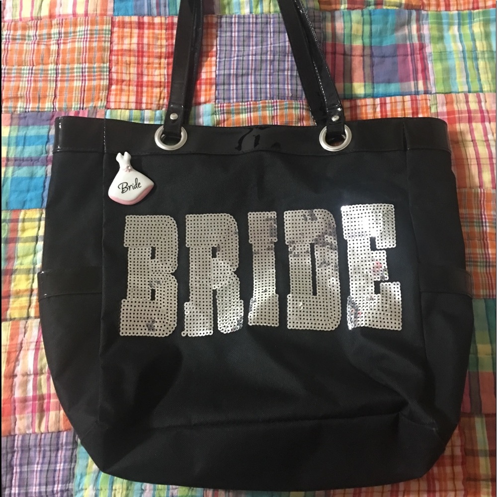 Bride Tote with bride pin: